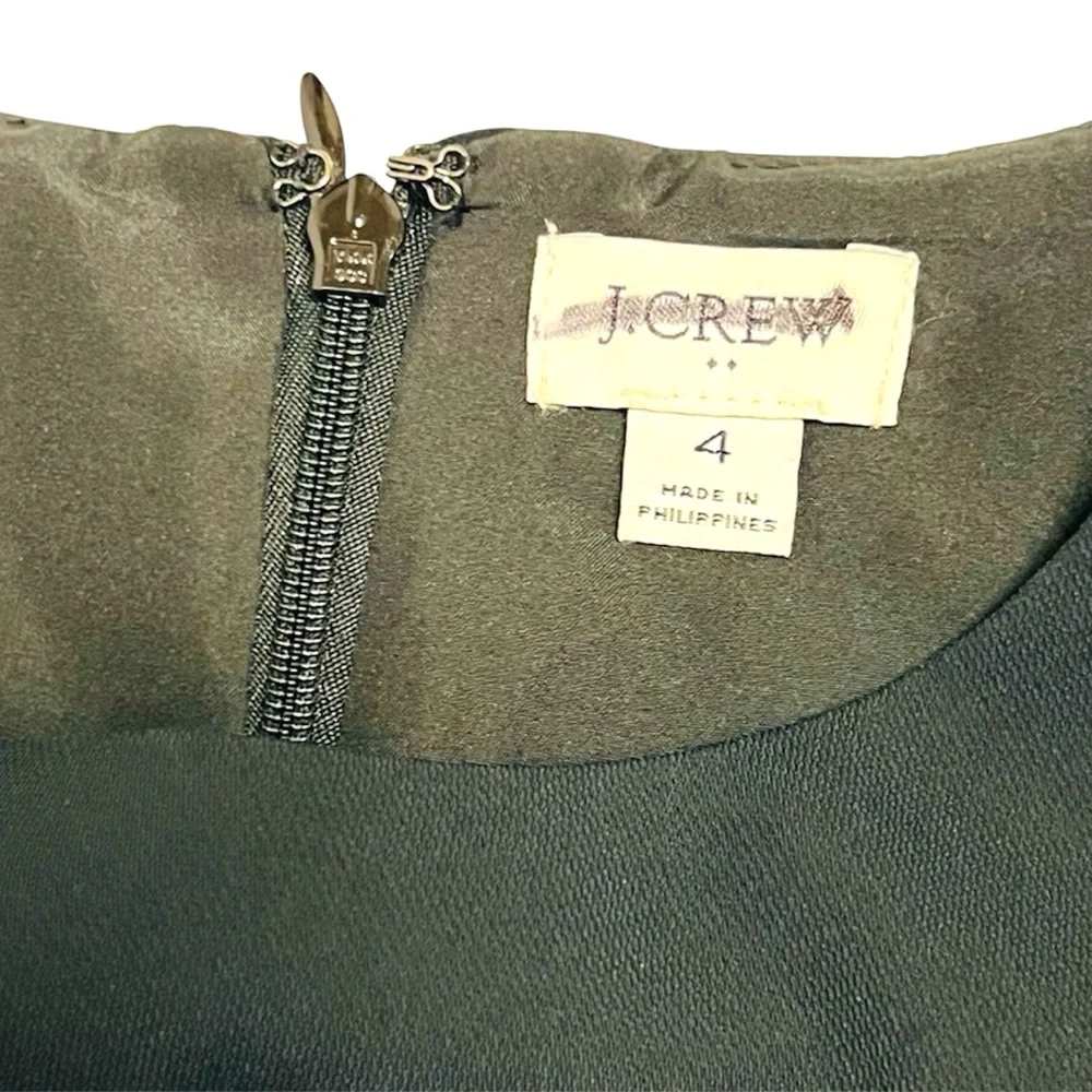 J.Crew Short-sleeve belted suiting dress In Black Size 4